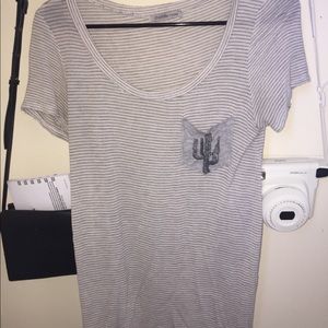 striped t-shirt with cactus pocket